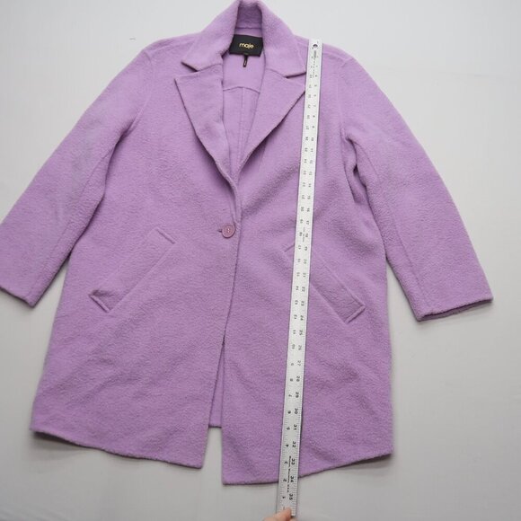 Maje Gabriela Bouclé Coat Purple Size 38 / Medium - Picture 9 of 13